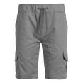 thumbnail image 2 of Men's Cargo Sports Short Pants Slim Fit Solid Shorts with Elastic Waist and Pockets, 2 of 8