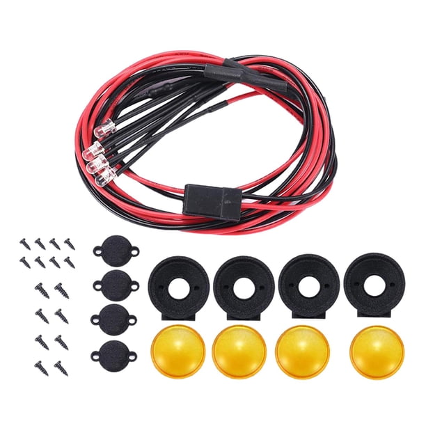 Piezas de luz de techo de jau antivuelco de mejoras Truck DIY Accs Techo amarillo cro Sunnimix luz de techo de los camiones rc
