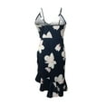 thumbnail image 5 of UTTOASFAY Womens Plus Size Dresses Clearance Women V-Neck Sleeveless Dress Ruffle Low-Cut Flower Printing Slit Sling Dress Navy 6(M), 5 of 5