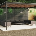 thumbnail image 1 of vidaXL 10 Piece Garden Lounge Set with Cushions Poly Rattan Dark Grey, 1 of 4