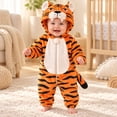 thumbnail image 2 of Boys Hooded Romper Long Sleeve Zipper Warm Jumpsuit Baby Animal Costume Cosplay Costume Boys Halloween Costume Size 0-9 Months, 2 of 9
