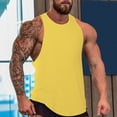 thumbnail image 2 of Ccpelsie Mens Breathable Tank Tops Summer Casual Sleeveless Lightweight Comfort Shirts Soft Outdoor Wear(Yellow,2XL), 2 of 5