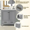 thumbnail image 4 of Fulvari 30" Freestanding Bathroom Vanity Cabinet With Single Undermount Sink, Solid Wood Frame Bathroom Storage Cabinet with Built-in Shelves Drawers, 4 of 9