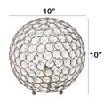 thumbnail image 3 of Lalia Home 10" Elipse Medium Contemporary Metal Crystal Round Sphere Glamorous Orb Table Lamp for Living Room, Bedroom, Entryway, Office, Foyer, Home Décor, Antique Brass, 3 of 6
