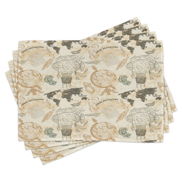 World Map Placemats Set Of 4 Pattern With Vintage Globe World Map Airship Rope Knots Ribbon Retro Print Washable Fabric Place Mats For Dining Room Kitchen Table Decor Beige Olive Green By Ambesonne World Map Placemats Set Of 4 Pattern With Vintage Globe World Map Airship Rope Knots Ribbon Retro Print Washable Fabric Place Mats For Dining Room Kitchen Table Decor Beige Olive Green By Ambesonne