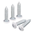 thumbnail image 1 of Unique Bargains Vis Blanches ST4x20mm à Taraudage Automatique, Lot de 25 Vis Crantées à Tête de Poêle pour le Travail du Bois, 1 of 5