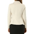thumbnail image 3 of INSPIRE CHIC Women's Peter Pan Collar Button Decor Peplum Blazer XS White, 3 of 8