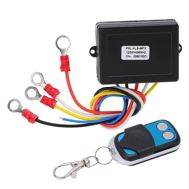 Cabrestante inalámbrico de 75 pies, interruptor de Control remoto, receptor de 434MHZ, 12V, 24V, Universal para coche, ATV, SUV, camión Jadeshay A