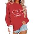 thumbnail image 4 of Ounisa Valentines Sweatshirt Women Gnomes Shirts Love Heart Sweater Crewneck Long Sleeve Pullover Tops, 4 of 6