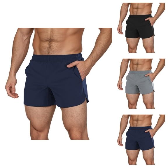 Men Breathable Loose Three Point Shorts - Light Quick Dry Fabric Running Pants For Fitness, Comfortable Beach Trousers Sport Leisure Style Running Shorts For Men Summer Outdoor Gym