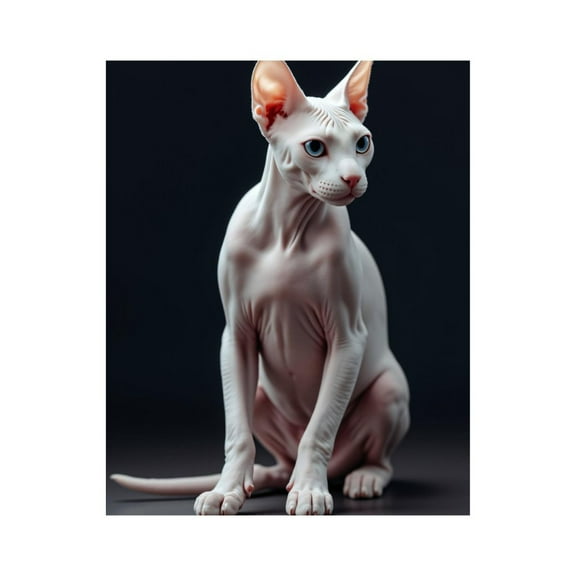 Paint by Numbers Kit for Adults, Blue Eyed Hairless Cat Sitting Paint by Numbers, Easy Paint by Numbers Kit for Adults Beginner, DIY Adult Paint by Number Kits on Canvas, Home Decor