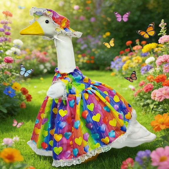 Porch Goose Outfit Decorative Clothes With Head Accessory, Changeable Outfit Style & Soft Fabric For Easy Dressing, Ideal For Porch Yard Entryway Holiday Seasonal Everyday Decor
