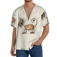 thumbnail image 3 of KLL Brown Cat Cartoon Print Men's Shirt Short Sleeve Button Down Summer Cuba Beach Shirts- Large, 3 of 7