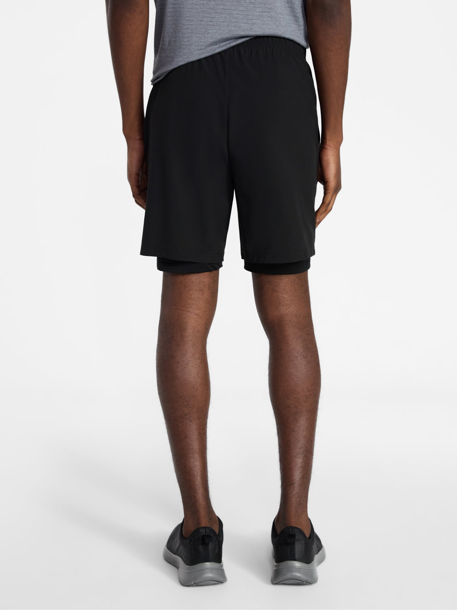 Athletic Works Men's and Big Men's 2 in 1 Gym Shorts with Liner, 6" & 8" Inseams, Sizes S-3XL