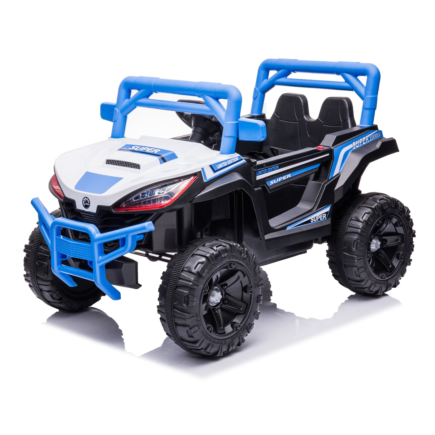 CIPACHO 12V Power Buggy Kids Ride On Truck UTV with Remote Control Electric Car Toys, 4 Shock Absorbers, Blue