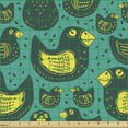 thumbnail image 2 of Animals Upholstery Fabric by the Yard, Birds Illustration Floating Ducks Pips on Water Along Wings and Beaks, Decorative Fabric for DIY and Home Accents, Dark Seafoam and Mustard by Ambesonne, 2 of 5