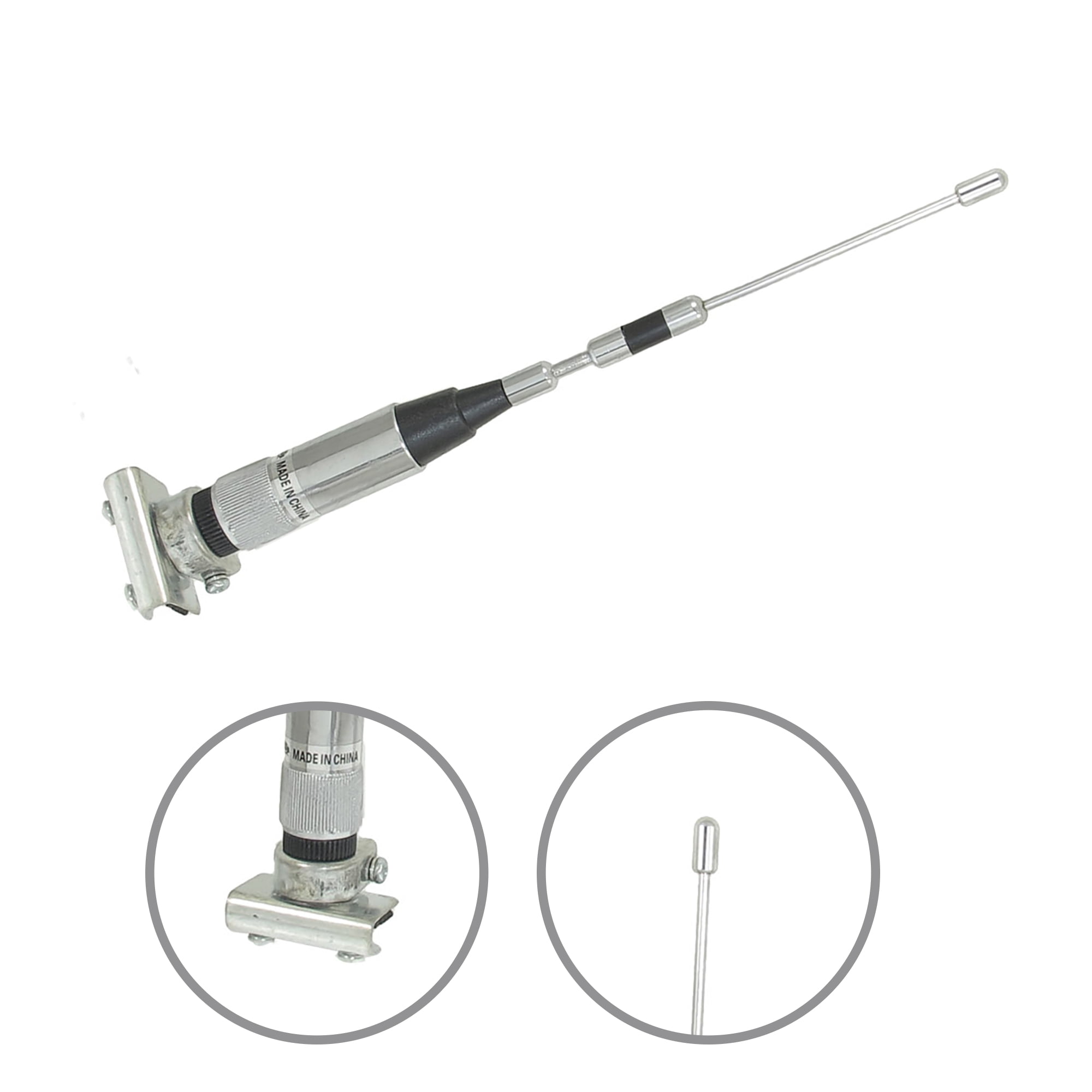 Unique Bargains Metal Clip Base Dummy Antenna, Black Silver 9.8"