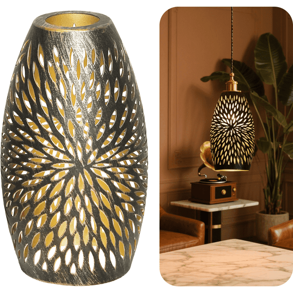 SWAIFDEE Antique Lamp Shade for Chandelier Pendant Light Wall Lamp 4.5X7.8in Metal Narrow Lamp cover For Living/Dining Room