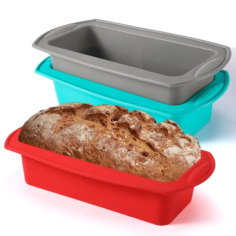 Hengguang 3-Piece Silicone Bread Loaf Pan Set, 10" photo 1