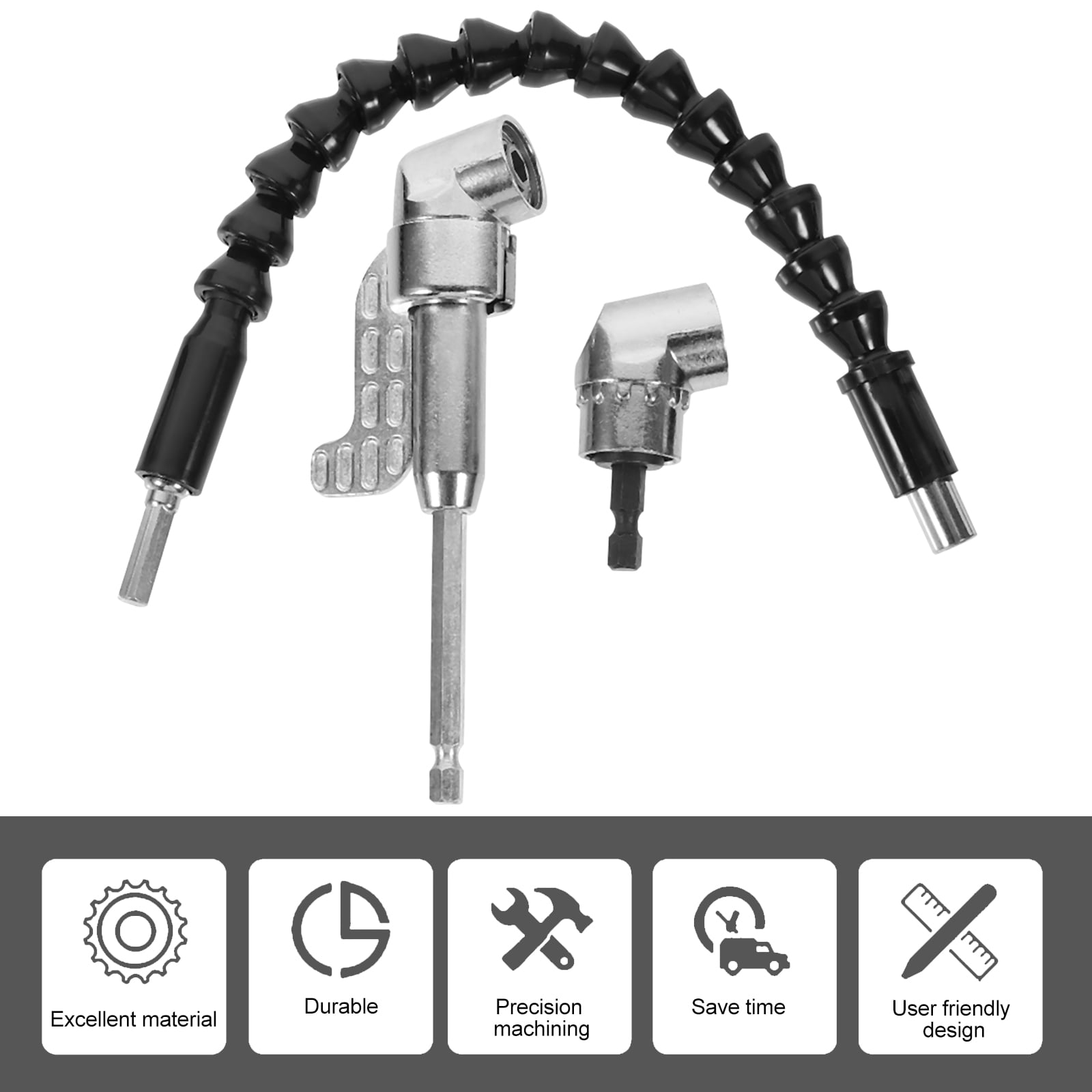 1 Set/3pcs Electric Drill Angle Extension Shaft Screwdriver Socket