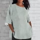 thumbnail image 2 of Tops Y Blusas de las Señoras Cortado 3/4 Manga Impresa Suelta Camisa Casual, Blusas para las Mujeres Casual, 2 of 4