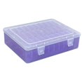 thumbnail image 2 of Caja de almacenamiento de joyería transparente, estuche de almacenamiento de joyería, 30 compartimentos, práctico con tapa, contenedor de cuentas para Púrpura, 2 of 9