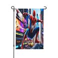 thumbnail image 1 of Bandera de jardín de temporada de Spider-Man, bandera de doble cara, bandera navideña para decoración navideña al aire libre., 1 of 8