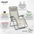 thumbnail image 3 of Lafuma Futura Zero Gravity Outdoor Steel Framed Lawn Recliner Chair, Seigle, 3 of 6