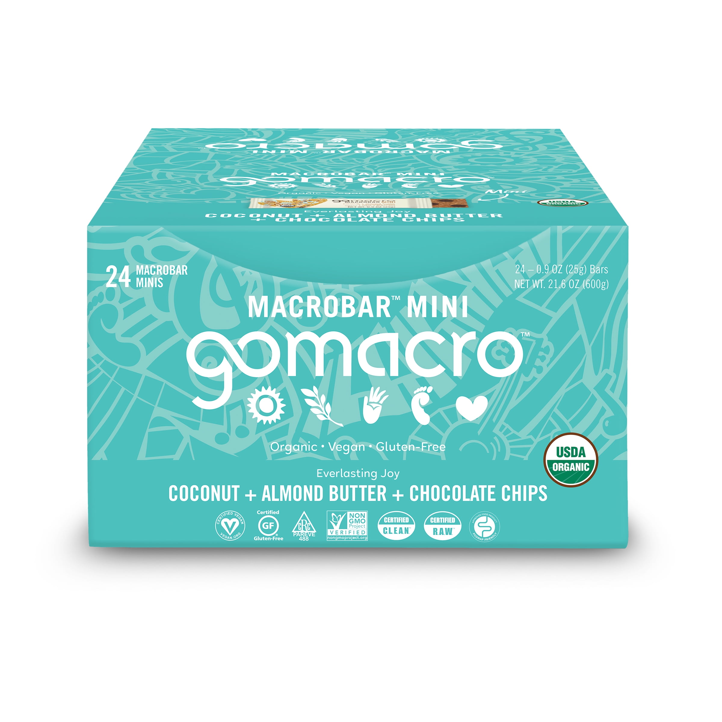 GoMacro MacroBar Mini, Coconut + Almond Butter + Chocolate Chips