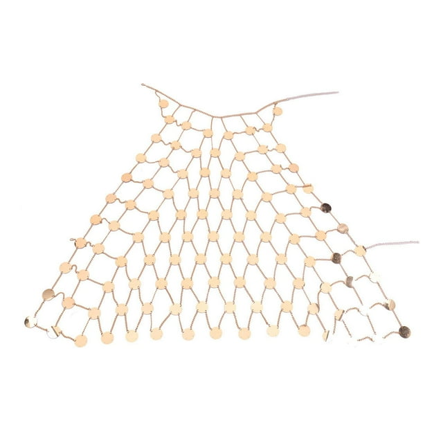 Vestido de Cadena de Cuerpo de Lentejuelas en Capas Sunnimix Joyería Corporal Fiesta de Disfraces Cadena de Bikini de Moda Dorado Soporte de pecho