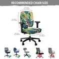 thumbnail image 5 of ZUXONGSY Palm Leaf Office Chair Cover Set of 2 Piece Universal Desk Swivel Chair Cover Protective Stretch Decorative Fabric Cover with Elastic Bands Gifts for Friends and Family, 5 of 7