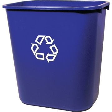

Rubbermaid 7 Gallon Rectangular Recycling Waste Basket (Blue)