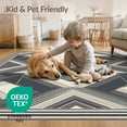 thumbnail image 4 of ODIKA Extra Large Structured Grid Motif Balanced Symmetrical Neutral for Master Suite, California King, Under Bed, Foldable Easy Care, 4 of 7
