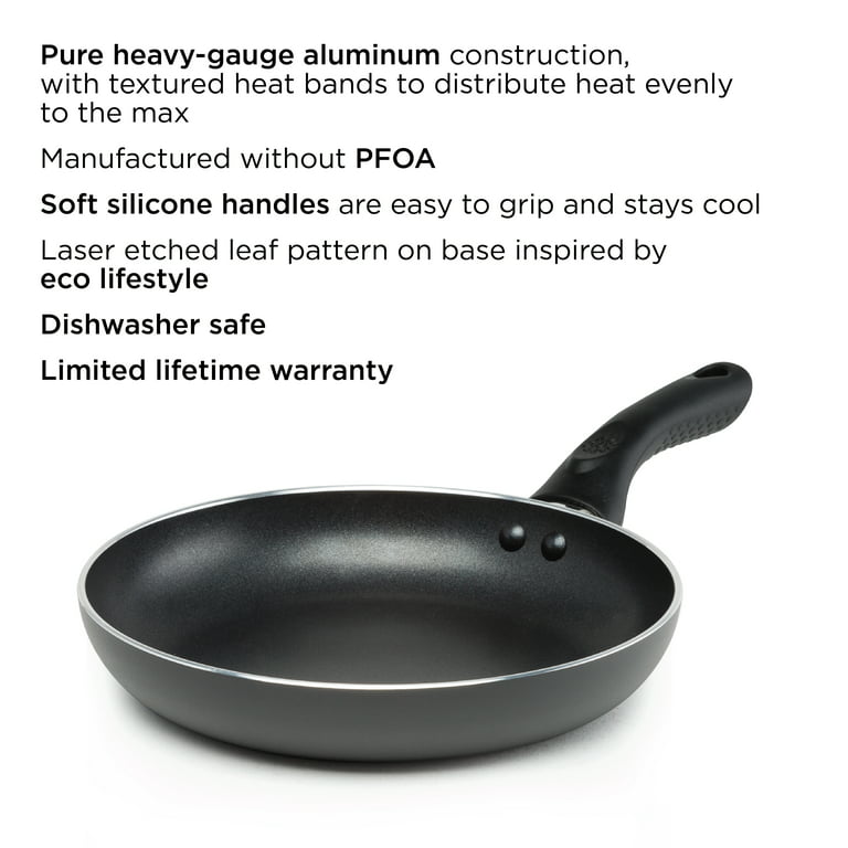 Ecolution Easy to Clean, Comfortable Handle, Even Heating, Dishwasher Safe  Pots and Pans, 8-Piece Cookware Set, Black
