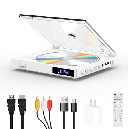 Small DVD Player with Remote for Home, HDMI and AV/RCA Connection, USB Input Design, Compact DVD Player for TV Support PAL/NTSC