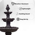 thumbnail image 5 of 58.3" 3-Tier Electric Outdoor Freestanding Water Fountain - Classic Leaf Design, Brown Resin with Pump, 5 of 11