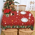 thumbnail image 4 of Oval Tablecloth, 60102 Inch, Red Christmas Trees Table Cover, Washable, Party & Dinner Table Decor, 4 of 6