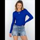 thumbnail image 4 of Camisetas de Larga para Mujer, Tops Ajustados de Punto Acanalado, Conjuntos de Otoño, Camisetas Informales, Ropa Interior, Ropa Interior, Azul XL, 4 of 8