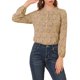 thumbnail image 5 of BLUSA FLORAL DE MANGA LARGA CON PLIEGUES EN LA PARTE DELANTERA PARA MUJERES CHIC, BEIGE, 5 of 7