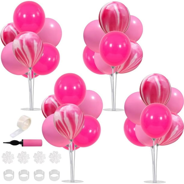 TONIFUL Globos Morados Decoración de Mesa Lavanda Púrpura Confeti Mesa Centro de Mesa Kit de Soporte con Palos Tazas Globo para Cumpleaños Boda Suministros de Fiesta de Halloween