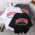 thumbnail image 2 of Harajuku verano de las mujeres T-shirt Casual Boston impresión Top camiseta de las mujeres camiseta de manga corta camiseta de gran tamaño Streetwear camisapangjing, 2 of 4