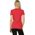 thumbnail image 3 of Womens Basic Cotton Crew Neck Short Sleeve Long Tee Shirt, 3 of 7