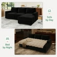 thumbnail image 5 of Marrber 87" Modular Sofa Bed, L-Shaped Corduroy Sleeper with Reversible Storage Ottoman, Classic Black, 5 of 9