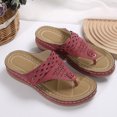 thumbnail image 6 of MLCDZ Flip Flops for Women with Arch Support Orthopedic Sandals Comfortable Walking Thong Sandals Wedge Sandals Casual Slippers Slip On Platform Sandals Dressy Summer Beach Shoes Red 43, 6 of 9