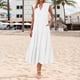 thumbnail image 3 of Vestido fluido con cuello en V y corte en A para mujer - Ligero, ideal para la playa o el brunch, poliéster y spandex, tallas S-XXXL, 3 of 6