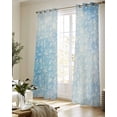 thumbnail image 5 of Blue Coastal Sheer Curtains 84 Inch Length 2 Panels Set for Living Room/Bedroom, Summer Ocean Starfish Conch Seashells Kitchen Curtains Grommet Semi-Sheer Curtains Drapes Window Treatments 42"x84"x2, 5 of 7