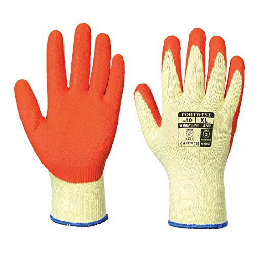 Size 9 Large X10 pairs Portwest Red/Black PU Palm Work Gloves Mechanics
