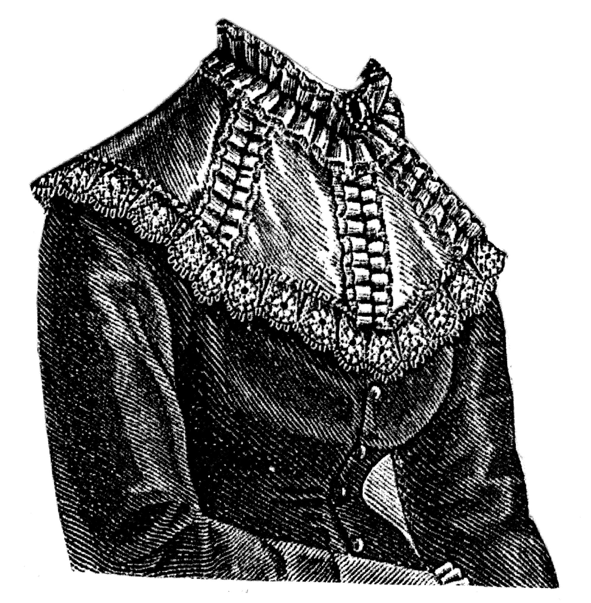 Sewing Pattern 1875 Crepe De Chine Fichu Collar Pattern Walmart Com