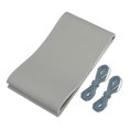 thumbnail image 1 of Funda para volante cosida a mano con aguja e hilo, ajuste universal, 15,4-16 pulgadas, 39-40,5 cm de diámetro, para coche, color gris, 1 of 8
