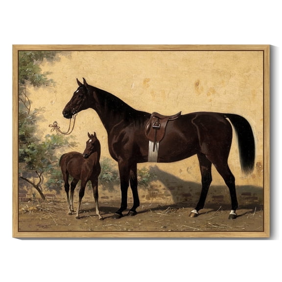 Drsoum Vintage Canvas Framed Wall Decor Horse Room Art for Bathroom Dining Room Hallway 11x14in Natural Framed
